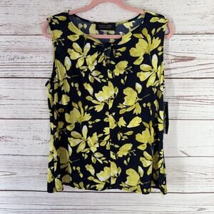 Black Label Evan Picone New Women's Floral Top Size Large.